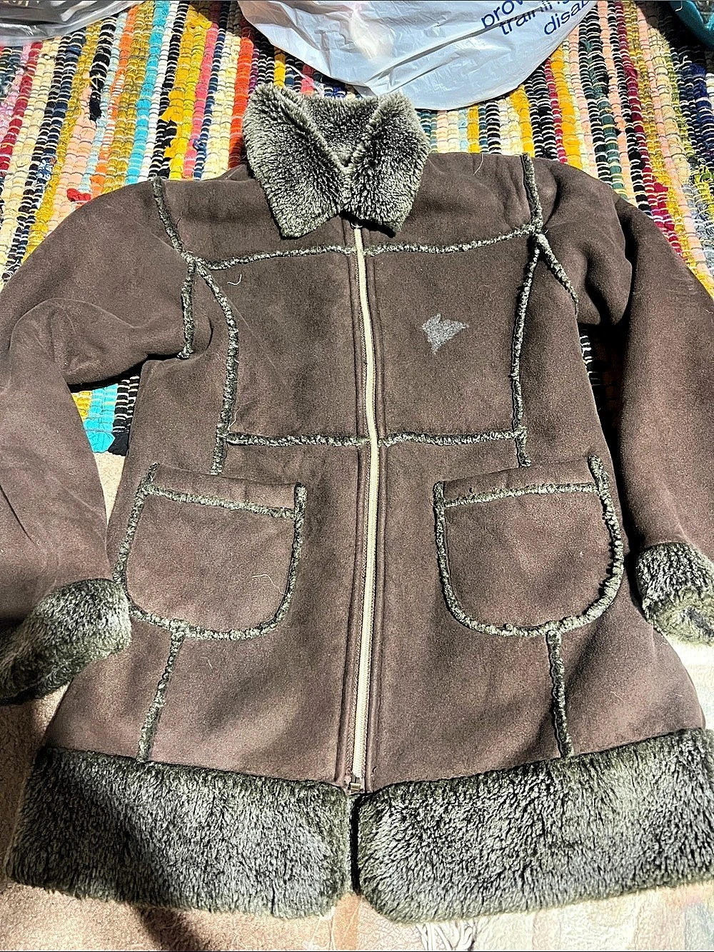 Faux Fur Trim Brown Jacket